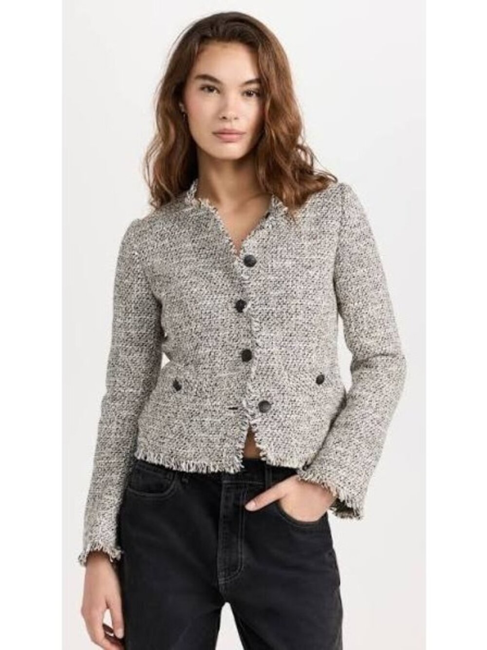 NEW Rag & Bone Carmen Tweed Wool-Blend Jacket Button-Up Blazer Business Casual 0